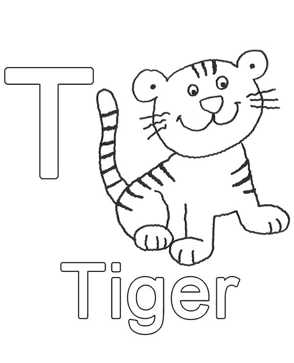 Little tiger colouring pages