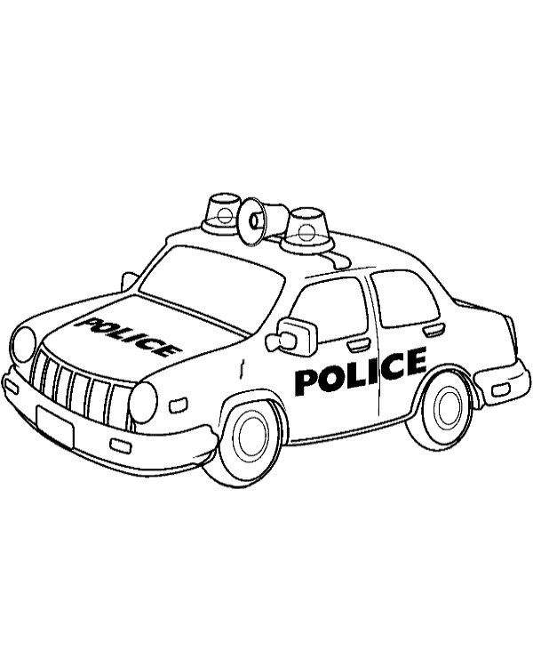 Police car coloring page for children