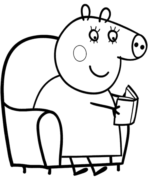 Peppa daddy colouring page