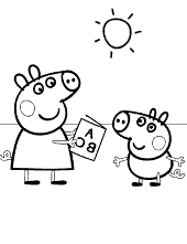 Mummy Pig with Peppa for coloring