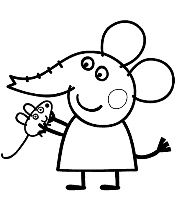 Dr Elephant Peppa colouring pictures