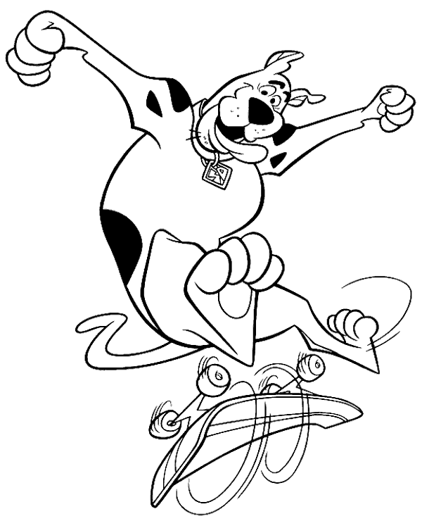 Scooby Doo skate coloring pages