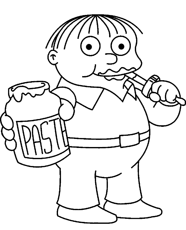 Download Ralph Wiggum coloring pages The Simpsons cartoon