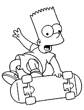 Bart with skateboard