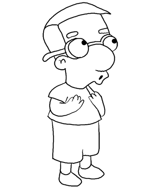 Milhouse Van Houten coloring sheet Simpsons
