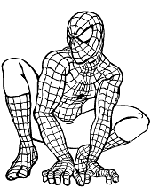 spiderman face coloring page