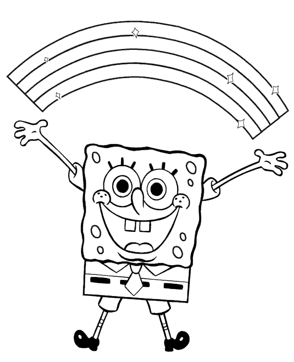 Simple Spongebob coloring pages for kids