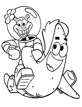 Sandy Cheeks and Patrick image to paint