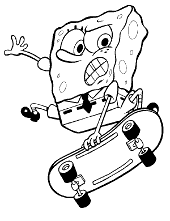 Sponge Bob on skateboard