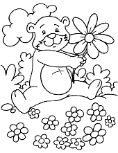 Bear with flower image