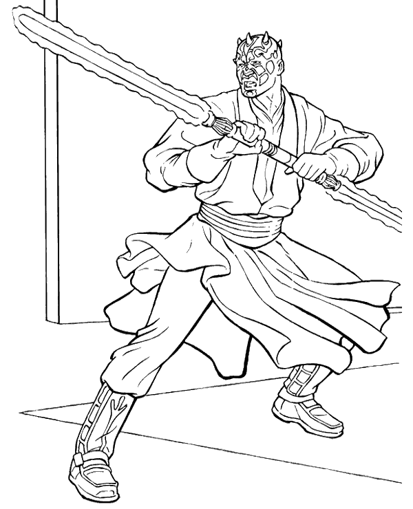 Download Picture to color with Darth Maul - Topcoloringpages.net