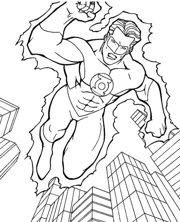 Green Lantern coloring sheet Superman's enemy