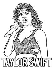 Taylor Swift portrait to color