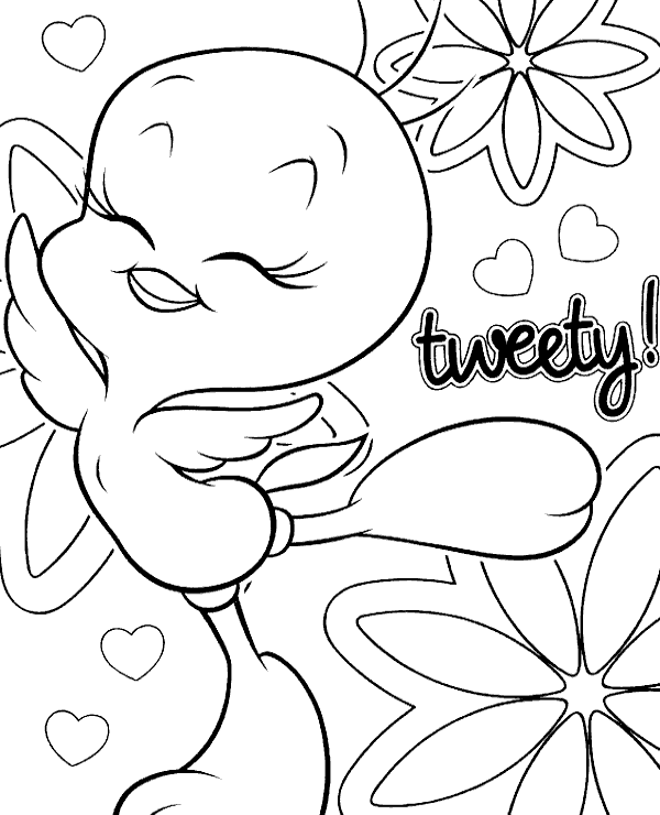 Big Tweety coloring page for children