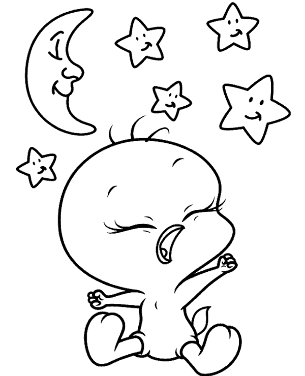 Goodnight Tweety coloring sheet for free
