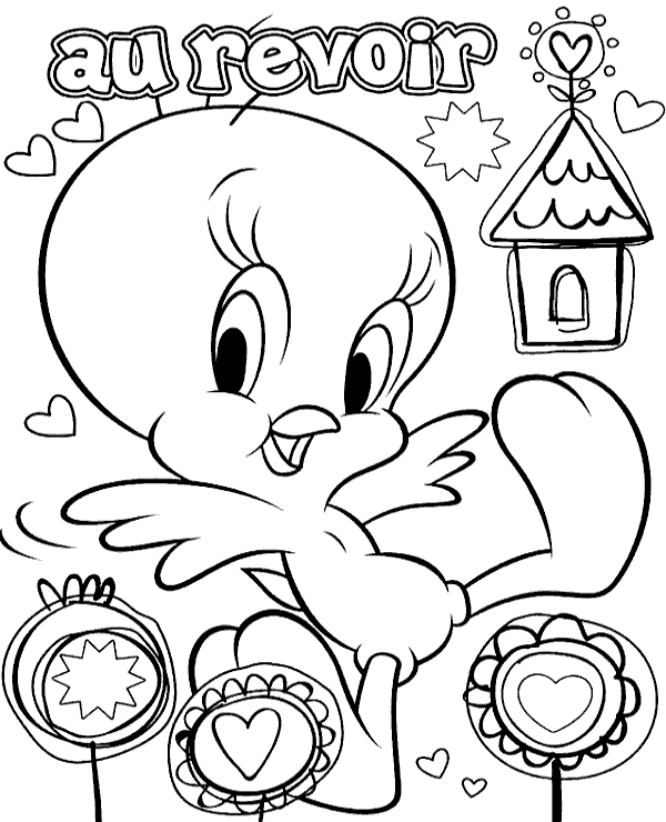 Tweety coloring page for kids