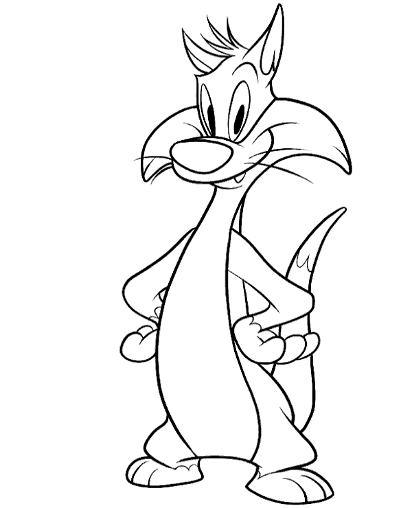 Sylvester cat coloring page