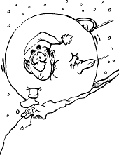Man in a snowball coloring page