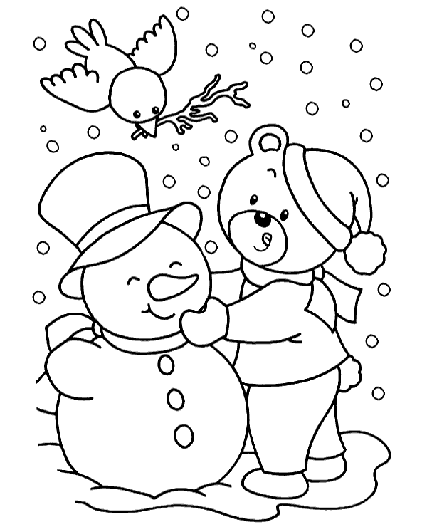 HQ winter coloring page for kids - Topcoloringpages.net