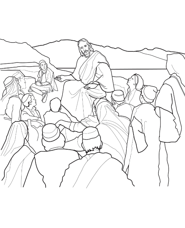 Jesus preach coloring page
