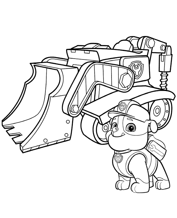 Rubble vehicle coloring page