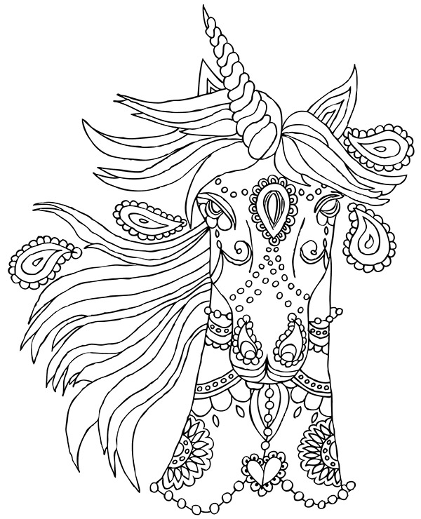 Pictures to color with unicorn