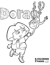 Coloring pages of Dora the Explorer