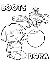 Printable portrait of Boots and Dora