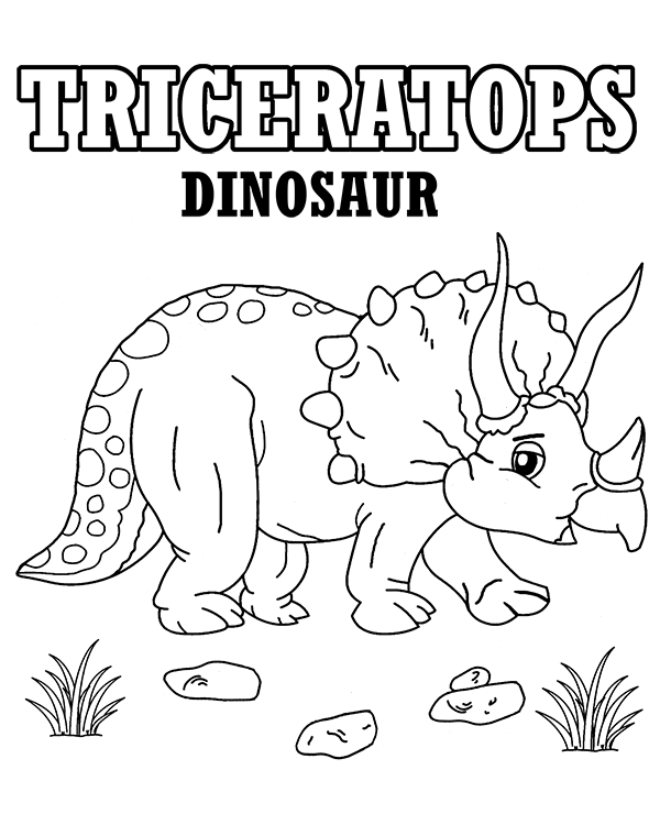 Triceratops free coloring page