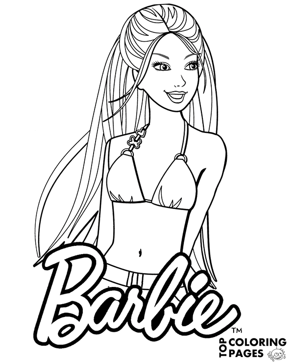 Portrait Barbie coloring page
