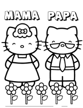 Coloring page with Kitty parents