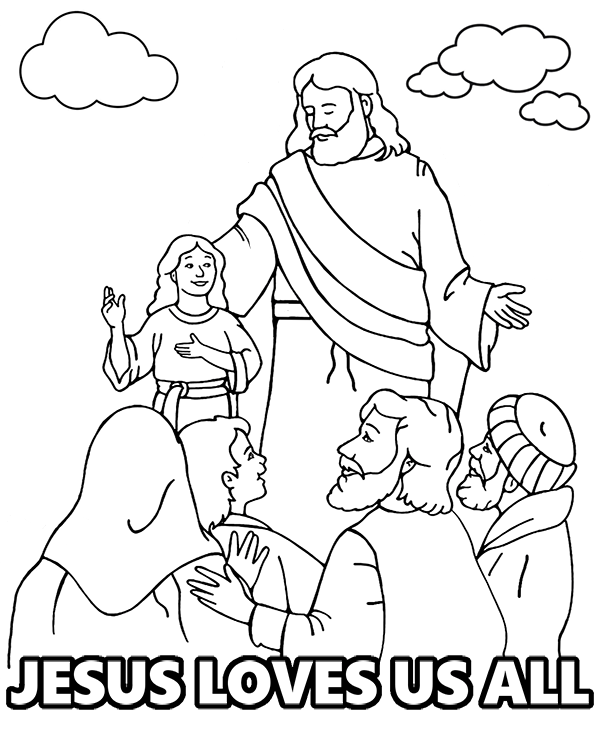 jesus loves the little children coloring page