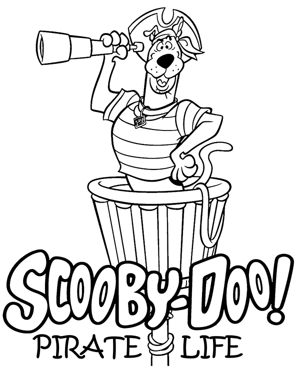 Scooby Doo as a pirate coloring pages