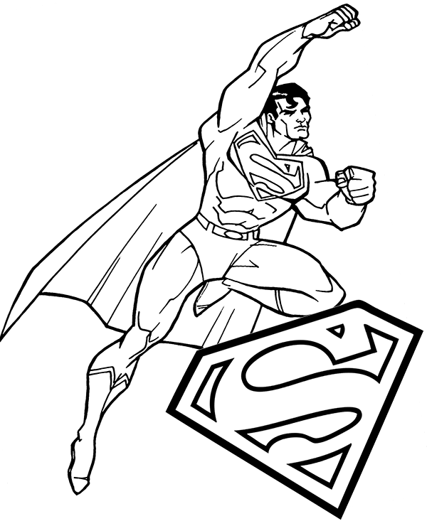 Superman classic coloring sheet