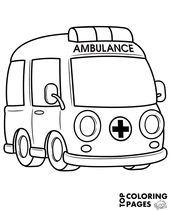 Ambulance coloring page
