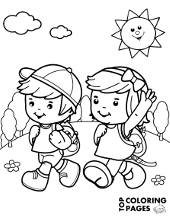Summer adventures on printable coloring page