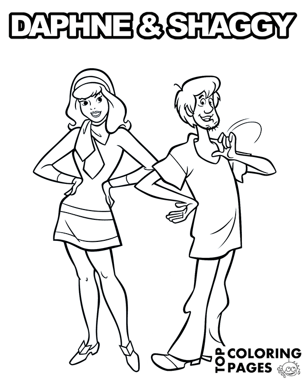 Daphne and Shaggy coloring page