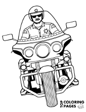 Policeman on motorbike