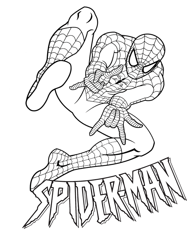 Spiderman coloring sheet Marvel