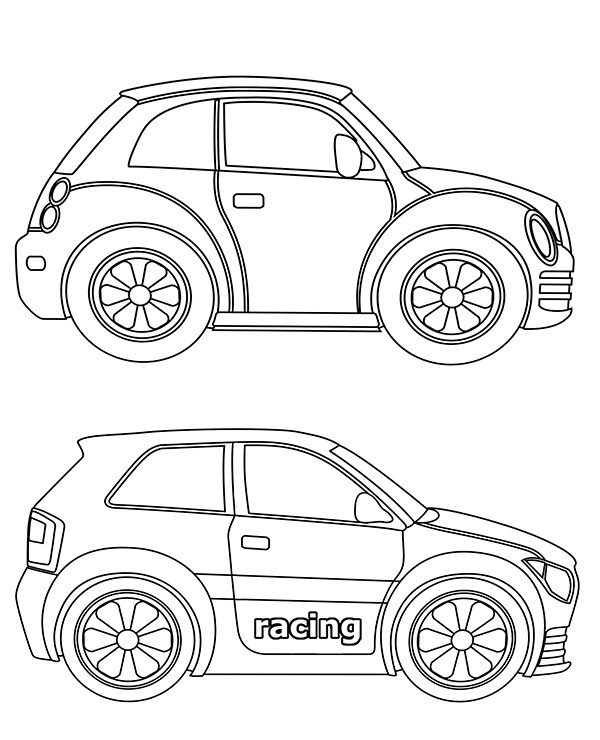 Two cars to download and color