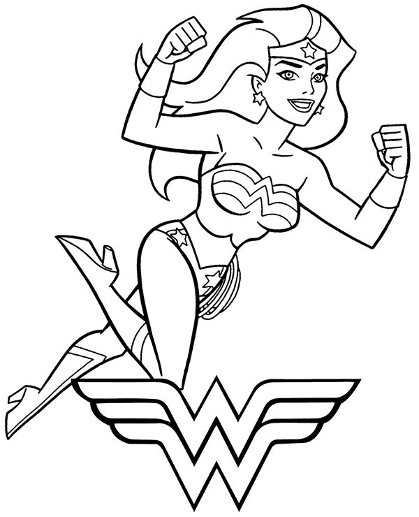 Wonder Woman on unique coloring page