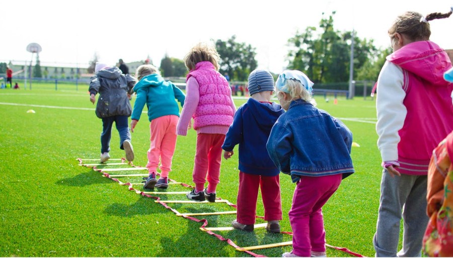 Children playing outdoor games