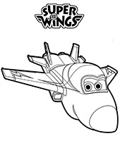 Jerome and Super Wings logo to color