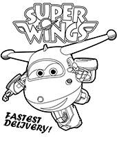 Jett and Super Wings logo on picture to print