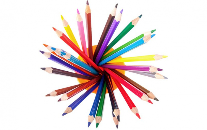 Several colorful crayons