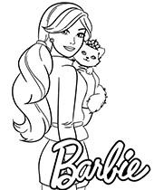 Create Barbie House with Surprise Characters coloring page