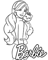 barbie doll to colour