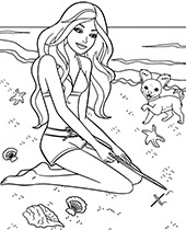 A Girl with a Koala coloring page