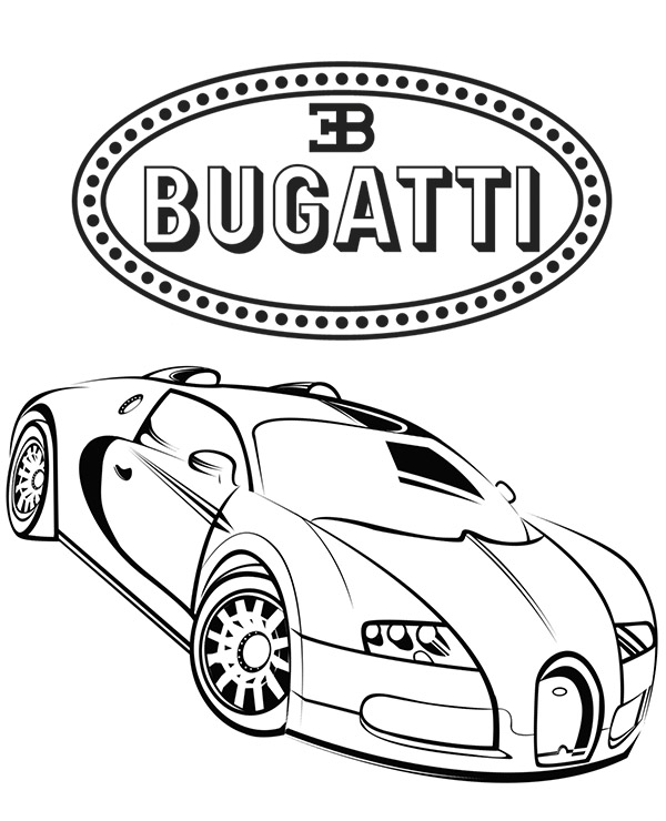 Bugatti Veyron printable coloring page