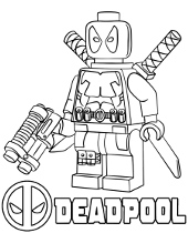 Deadpool minifigure coloring sheet to print